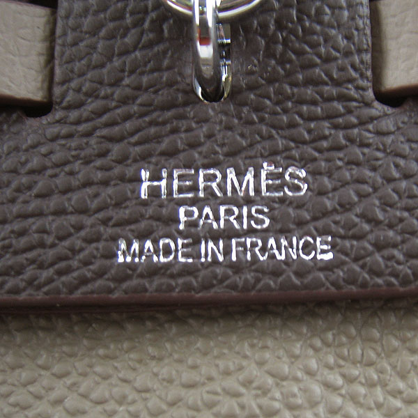 7A Replica Hermes Grey/Dark Coffee Kelly 32cm Togo Leather Bag 60667 - Click Image to Close